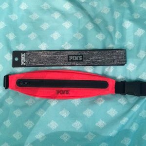 NWT PINK HEAD BAND AND MESH FANNY  PACK